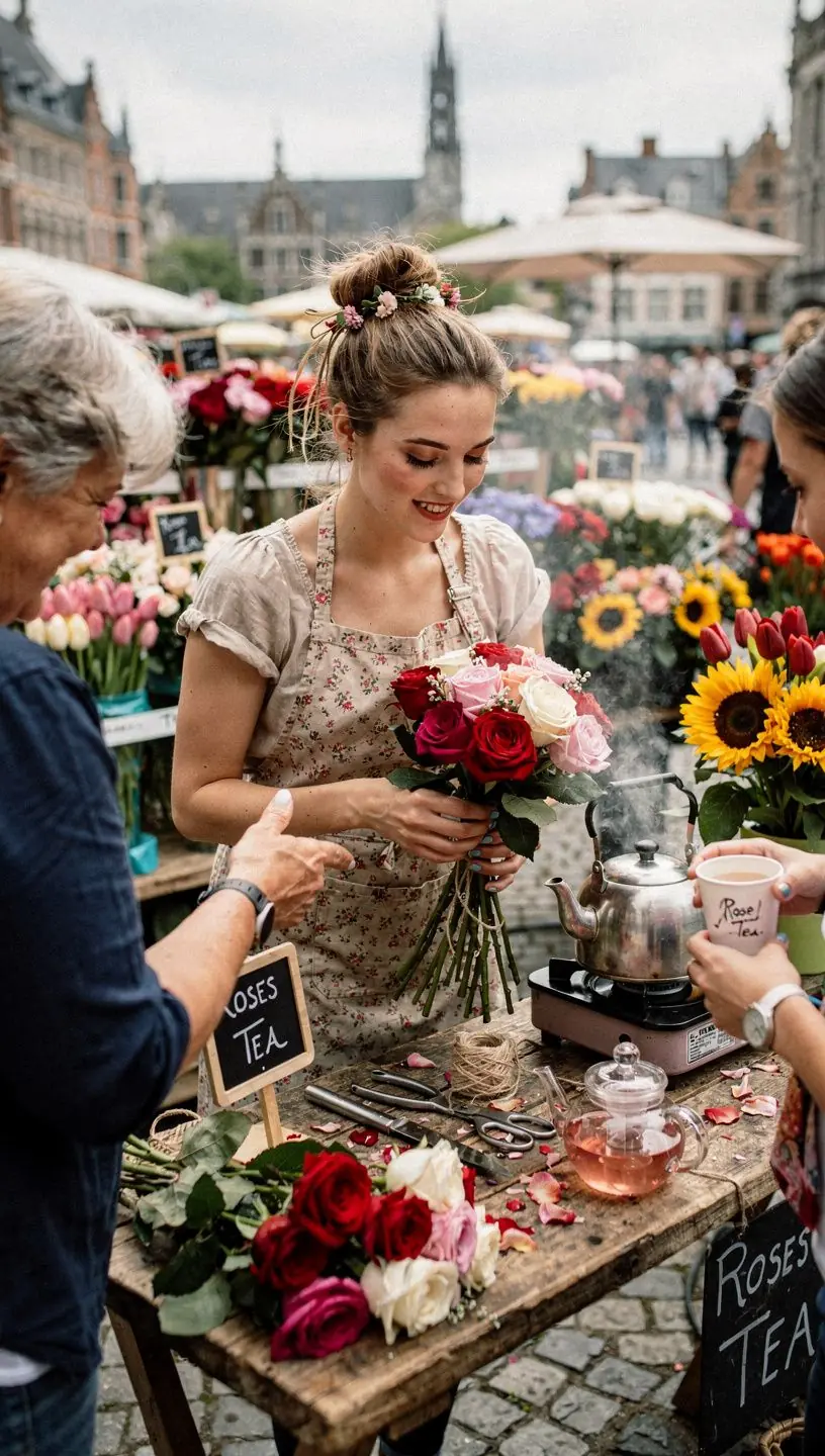Vue rapprochГ©e de pГ©tales de rose sГ©chГ©s, prГЄts Г  ГЄtre infusГ©s pour une boisson apaisante.