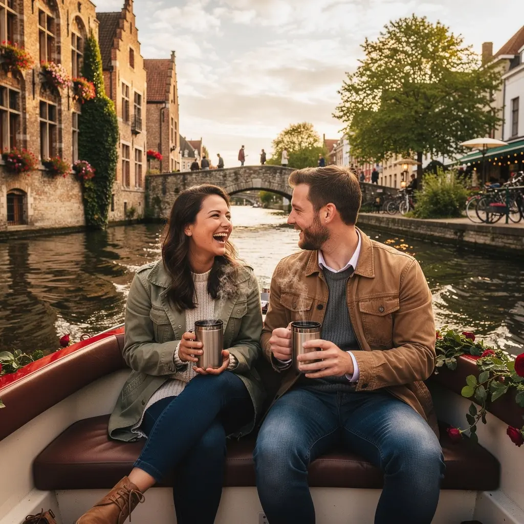 Bouteille de thГ© glacГ© Г  la rose, prГ©sentГ©e avec des glaГ§ons et des tranches de citron pour une touche rafraГ®chissante.